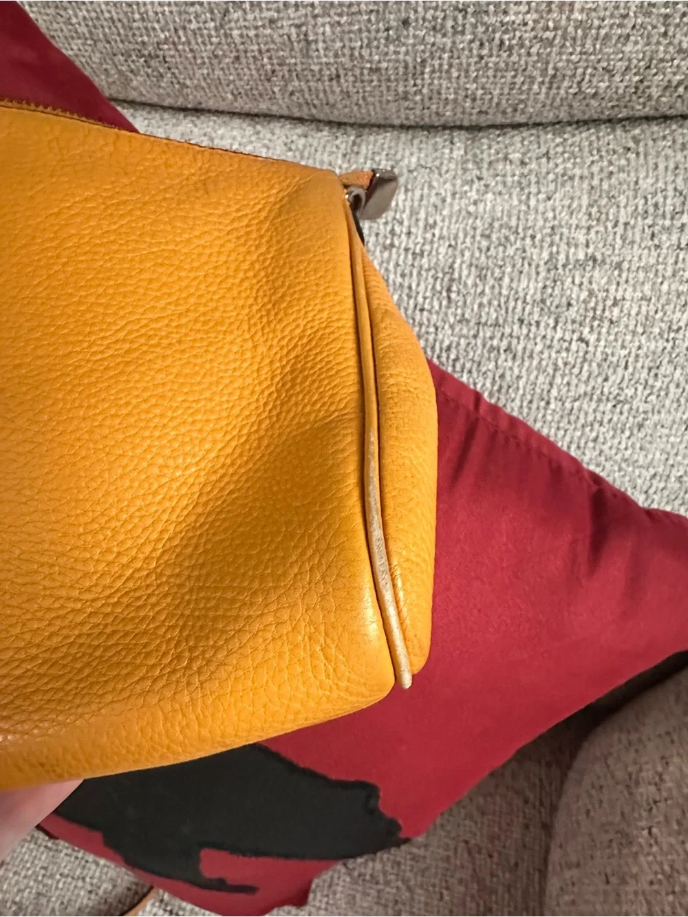 Coach Carrie Pebbled Leather Crossbody and chain handle in Mustard Yellow